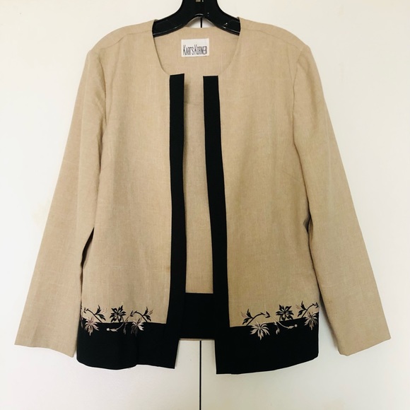 Karl’s Korner Blazer & Top Sz L 🌸Embroidered - Picture 1 of 13